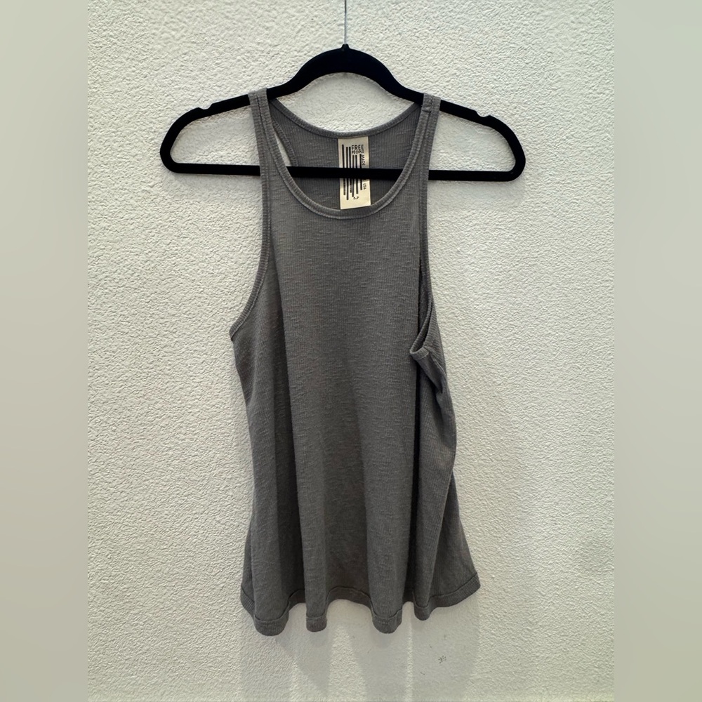 Free People grey ribbed tank top
